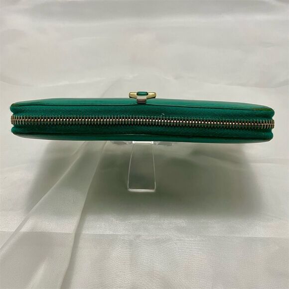 Saint Laurent Y Calfskin Leather Wallet Emerald Green Gold Hardware - Picture 6 of 13